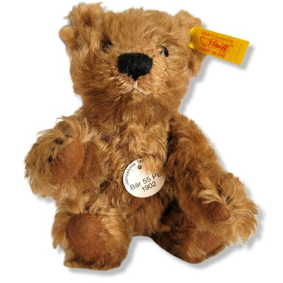 Steiff Bear 55 Jahrzehnte Teddybaren Brown Articulating Arms Legs Plush LC618 - Picture 1 of 9